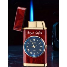 Kişiye Özel Isim Baskılı Çakmak ve Saatli Işıklı Kutulu Set