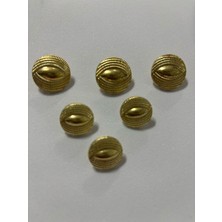Boncukcu Abla Gold 6 Lı Takım Düğme Seti Nikel Düğme Kendinden Oymalı Özel Tasarım Düğme 3 Büyük 3 KÜÇÜK(BD10)