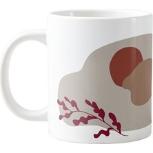 Tp Abstract Botanical Line Art Temalı Porselen Kupa Bardak