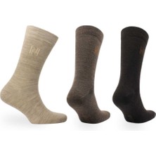 Norfolk Stockholm Merinos Yünü Ince Örgü Premium Gündelik Günlük Çorap 3'lü Paket