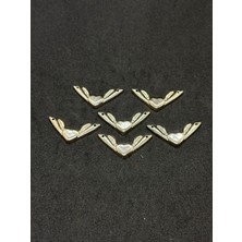 Boncukcu Abla Gümüş Kalp Kanatlı Özel Tasarım Düğme 6 Adet (BD01)