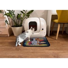 UltraMint Elekli Tuvalet Önü Desenli Kedi Kumu Paspası 45X60 Cm, Kum Toplayıcı Mat