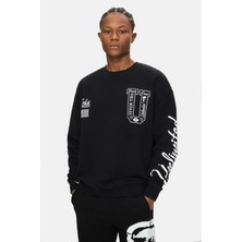 Ecko Unltd. Aspen Siyah Bisiklet Yaka Baskılı Oversize Erkek Sweatshirt