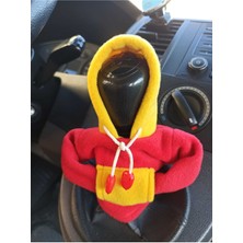 Normadia Sarı Kırmızı Vites Topuz Süsü Kapşonlu Hoodie, Araba Vites Poları Sweatshirt
