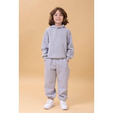Perendi Reglan Kol Kapüşonlu Içi Polarlı Unisex Çocuk Takım
