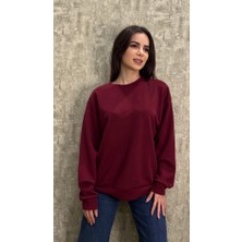Leilaa Bisiklet Yaka Modal Kumaş Basic Sweatshirt