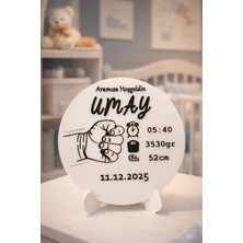 Kişiye Özel Bebek Doğum Tabelası - Isim, Saat, Kilo, Boy Yazılı 3D Bebek Odası Süsü