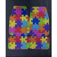 LEGO Puzzle Desen Kaymaz Taban Dekoratif Oto Halı Paspas