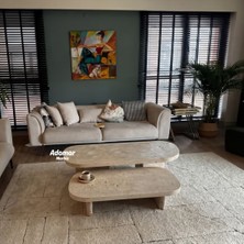 Adomar Marble Traverten Ikili Orta Sehpa