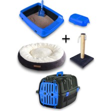 UltraMint Kedi Başlangıç Seti: Tuvalet, Taşıma Sepeti, Tırmalama Simit, Yatak ve Mama Kabı