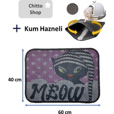 UltraMint Kedi Tuvalet Paspası, Kum Hazneli, Desenli, Hijyenik, Rahat Kullanım