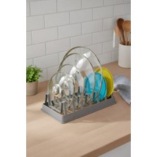 Fevito Tava  Tencere Kapak Düzenleyici Tezgah Üstü Organizer Gri S-166