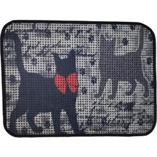 UltraMint Desenli Kedi Tuvalet Önü Paspası 60X45 Cm, Patilerle Temiz ve Şık Kullanım