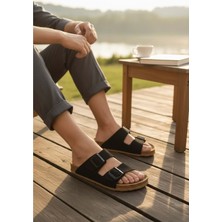 Konfores 2236-LOOK Life Unisex Çift Tokalı Ultra Hafif Havuz,plaj ve Günlük Kullanıma Uygun Terlik - NKT02236-SIYAH-42