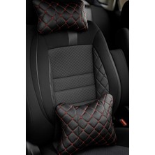 Normadia Kırmızı Kapitone Oto Boyun ve Bel Yastığı, Konforlu Sürüş Için Ideal