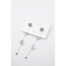 Beta Moda Hub Zirkon Taşlı Küpe - Gümüş