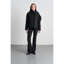 Nauve Düğmeli Cepli Atkılı Kaban