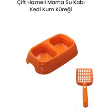 UltraMint Çift Hazneli Mama ve Su Kabı ile Kum Küreği Seti, Temizlik ve Konfor