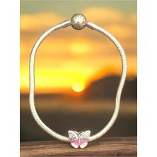 Kumi 925 Ayar Kelebek Charmlı Gümüş Bileklik