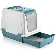 UltraMint Orta Boy Kapalı Kedi Tuvaleti, Kürek Hediyeli, 47X39,5X55CM