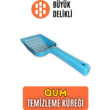 UltraMint Büyük Delikli Mavi Kum Küreği, Iri Taneli Kedi Kumları Için, Pratik Kullanım