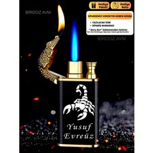 Kişiye Özel Isimli Akrep Tasarımlı Çift Ateşli Çakmak