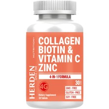 Herden Multi Collagen Complex 30 Tablet -Tip 1,2,3 Hidrolize Kolajen,biotin,vitamin C,çinko ve Msm Takviyesi