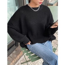 Yuga Knitting Kadın Oversize Selanik Örgü Yumuşak Triko Kazak