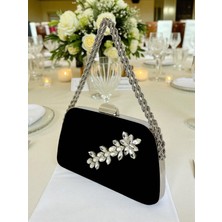 Gloriys Ayakkabı & Çanta Siyah Taşlı Abiye Çanta