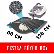 UltraMint Geniş Kedi Tuvaleti Paspası, Elekli, Gri, 60×120 cm