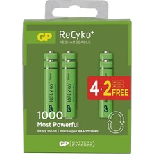 Amazex Gp Recyko 950 Mah Aaa Ince 4+2 6lı Şarjlı Pil Paket Fiyatı (4767)