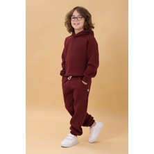 Perendi Reglan Kol Kapüşonlu Içi Polarlı Unisex Çocuk Takım