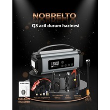 Nobrelto Nobrelto 2-in-1 Akıllı Güç İstasyonu: 8000mAh Akü Takviye Cihazı & Taşınabilir Hava Kompresörü