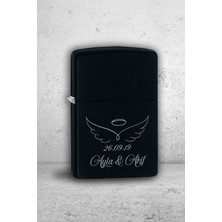 Kişiye Özel Benzinli Zippo Çakmak, Melek Kanat Tasarımı