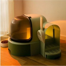 UltraMint Yeşil Çekmeceli Kedi Tuvaleti Seti ve Kum Kabı Hediyesi