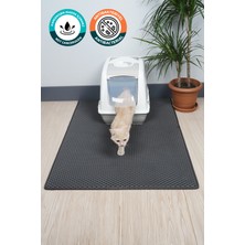 UltraMint 110X150 cm Huni Desenli Kedi Tuvalet Önü Paspası, Temiz ve Hijyenik Kullanım