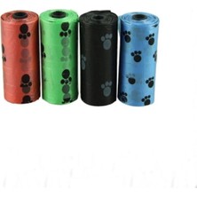 UltraMint Pati Desenli Kedi Köpek Kaka Poşeti, 4'lü Paket, Toplam 60 Adet