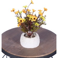 Yapay Çiçek Sitesi Beton Saksıda Yapay Çiçekli Tanzimler Model 17