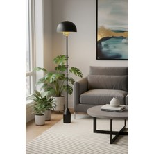 Luzarana Toms Siyah Lambader  Modern Dekoratif Metal Tasarım Şık Yerden Aydınlatma Lambası