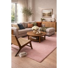 Türkeri Halı Bali Serisi Pudra Mikrofiber Antialerjik Düz Renk Halı