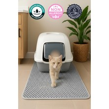UltraMint 40X40 cm Açık Gri Kedi Tuvaleti Önü Paspası, Hijyen ve Konfor Sağlar