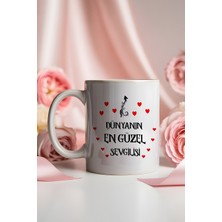 giftkonsept Dünyanın En Güzel Sevgilisi Sevgililer Günü Hediyesi Baskılı Kupa Bardak