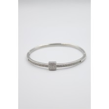 Beta Moda Hub Taşlı Vip Bilezik - Gümüş