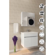 Makbulce Tokyo 65CM Seramik Lavabolu Mdf Aynalı Banyo Dolabı