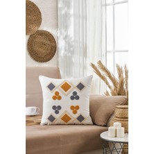 Yonca Desenli Kırlent Kılıfı 42X42 cm Pazarplus Premium Kırlent Yüzü