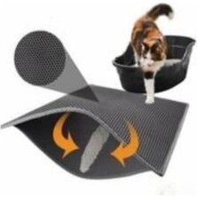 UltraMint Gri Kauçuk Elekli Kedi Kumu Paspası, Temizlik ve Hijyen Için Ideal