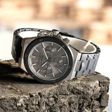 Ferrucci Fonksiyonları Aktif Koyu Gri Renk Çelik Kordon Erkek Kol Saati+Bileklik