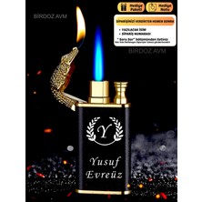 Kişiye Özel Harfli Çift Ateşli Ejder Tasarım Çakmak Hediye