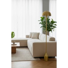 Luzarana Toms Sarı Lambader  Modern Dekoratif Metal Tasarım Şık Yerden Aydınlatma Lambası