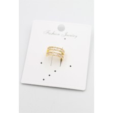 Beta Moda Hub Taşlı Kıkırdak Küpe - Altın